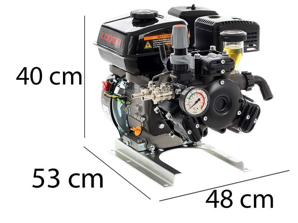Dimensioni motopompa Comet APS 41 con motore Loncin G200F circa 53 x 48 x 40 cm