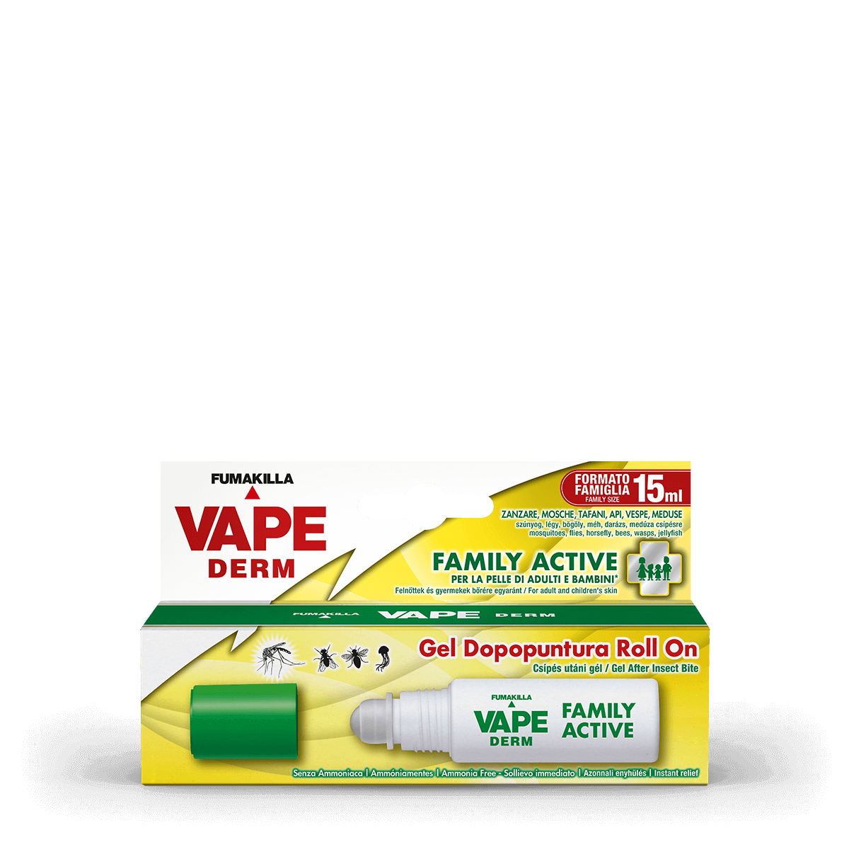 Confezione Vape Derm Family Active gel dopo puntura roll on