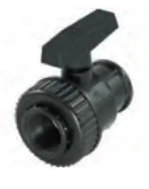 Valvola a sfera filettata femmina in PVC nero per irrigazione e acqua