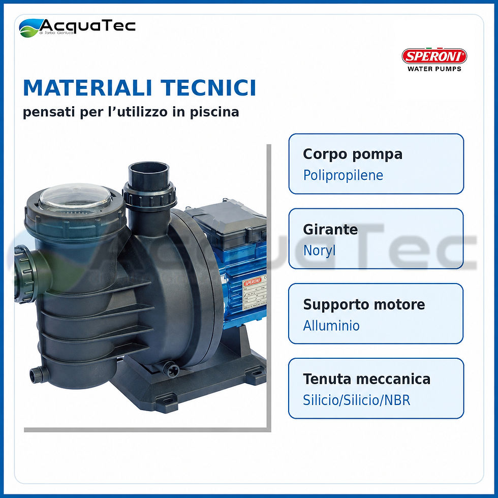 Miniatura: Materiali tecnici pompa piscina Speroni SWIMM 1500/N corpo in polipropilene girante Noryl