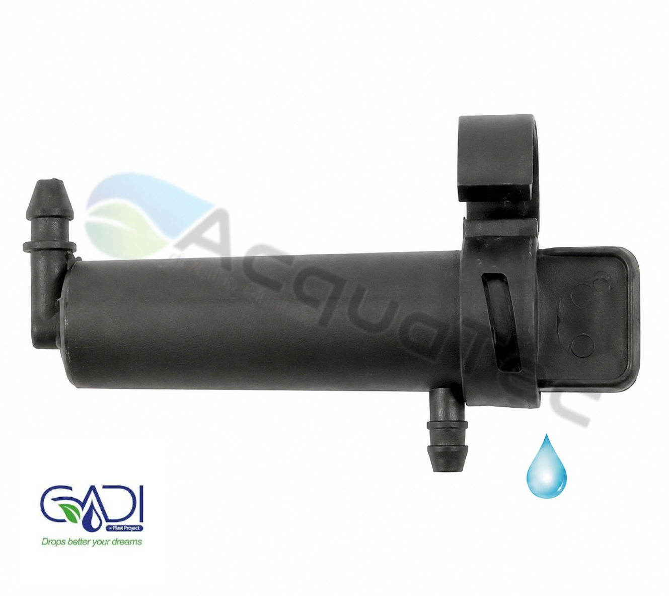Gocciolatore ispezionabile con filtro e uscita posteriore per microirrigazione