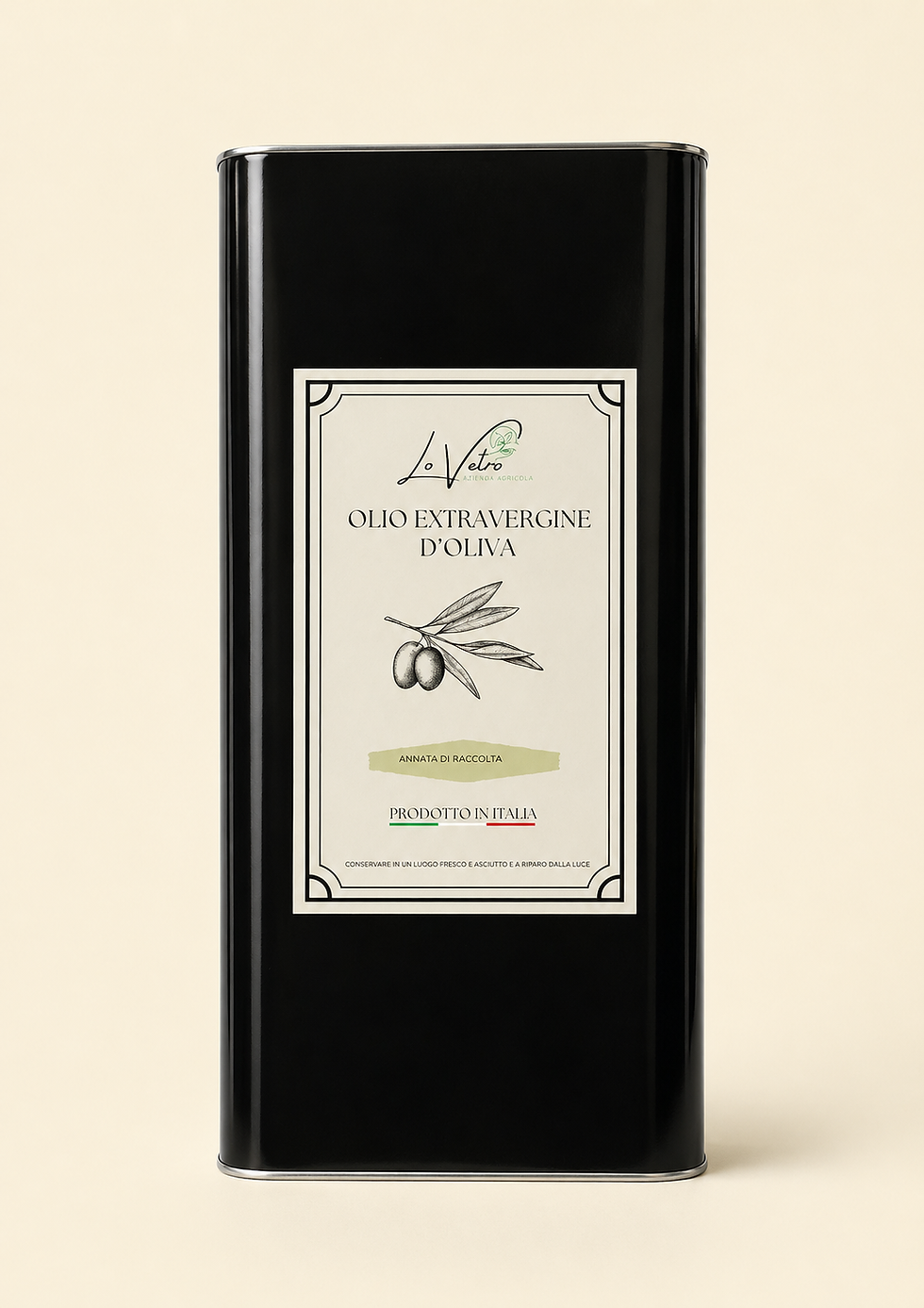 Miniatura: Latta di olio extravergine di oliva italiano 5 litri fronte Azienda Lo Vetro
