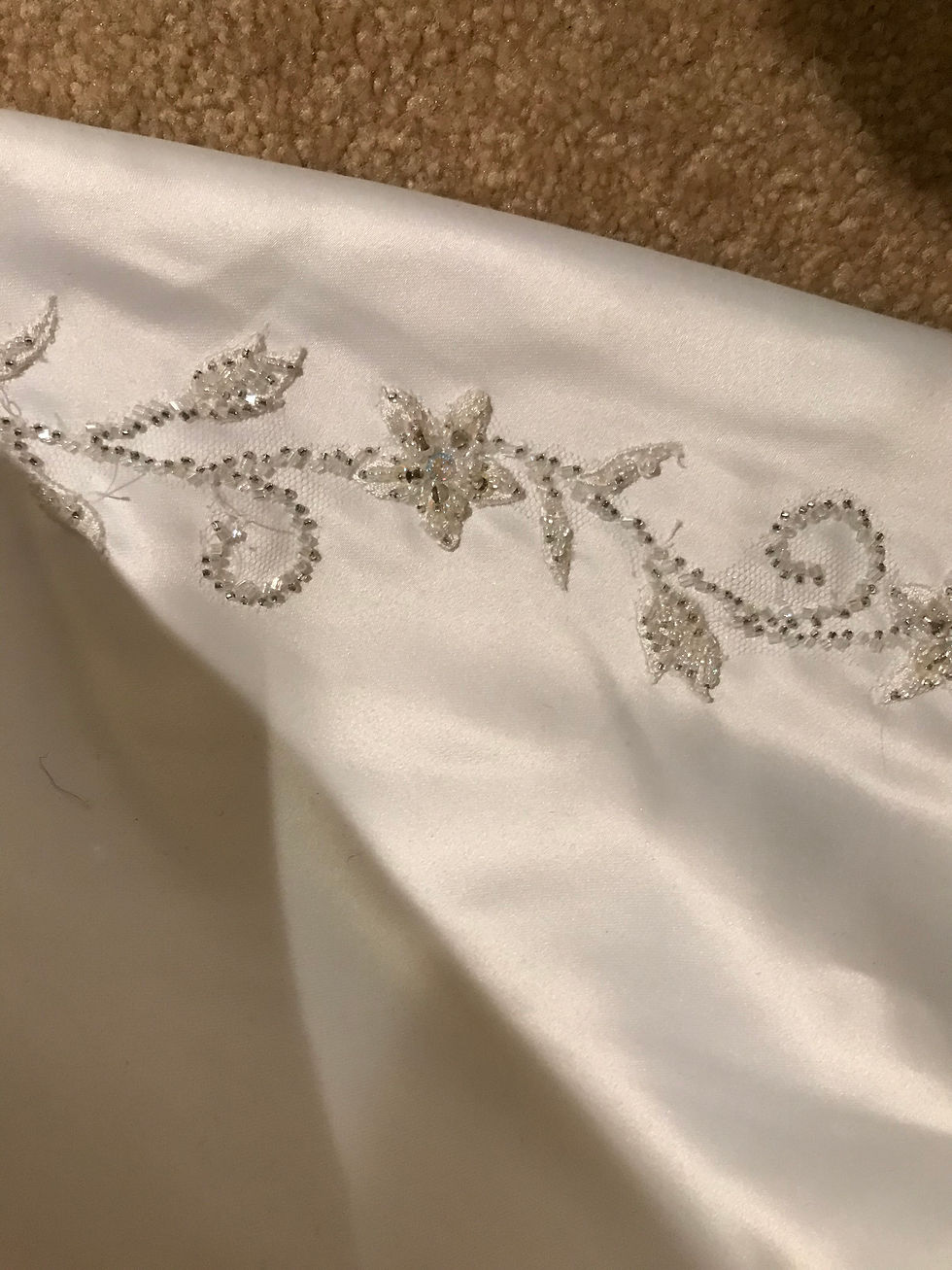 Thumbnail: Jasmine Trumpet White Satin Wedding Dress