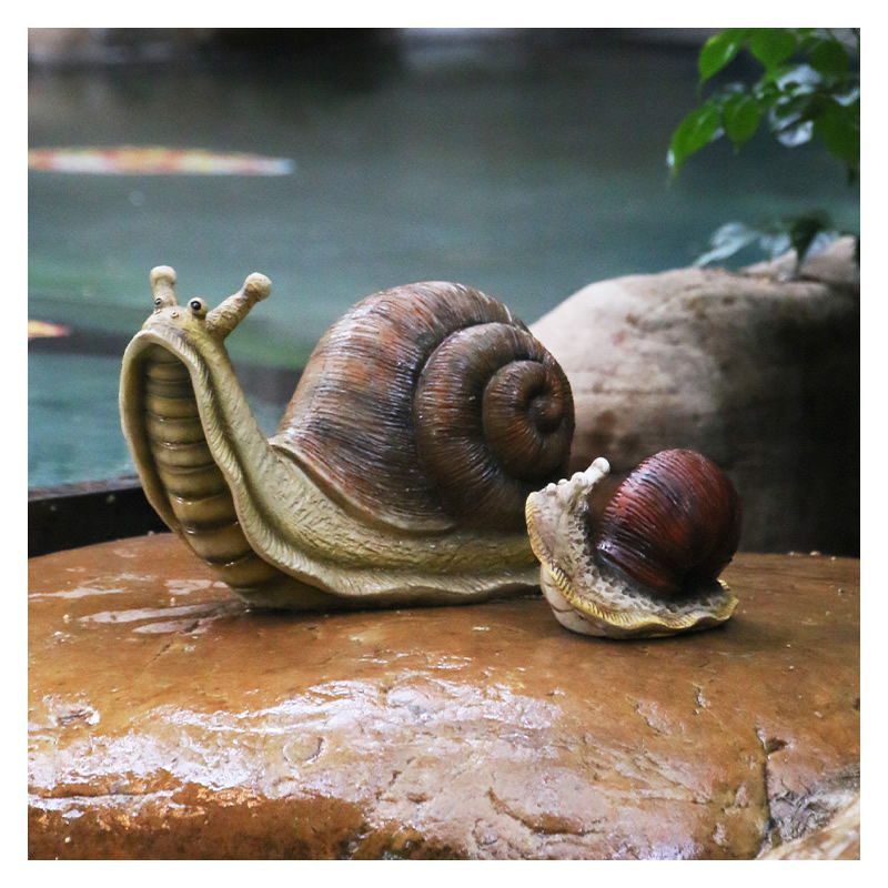 Cute Resin Snail Statue for Garden and Home Decor