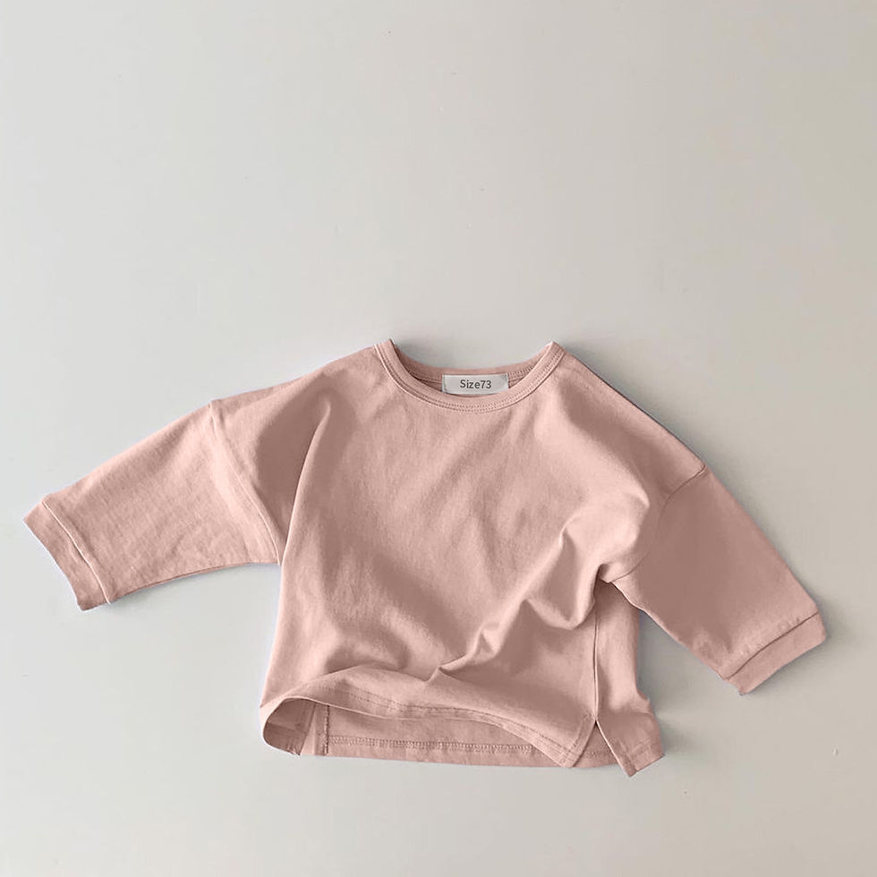 Thumbnail: Infant Long-sleeved Candy Color Brushed Cotton T-shirt