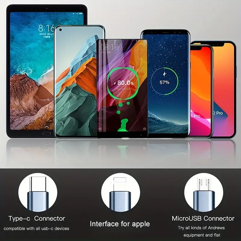 Thumbnail: Portable Telescopic Data Cable - Type-C, Micro, Apple
