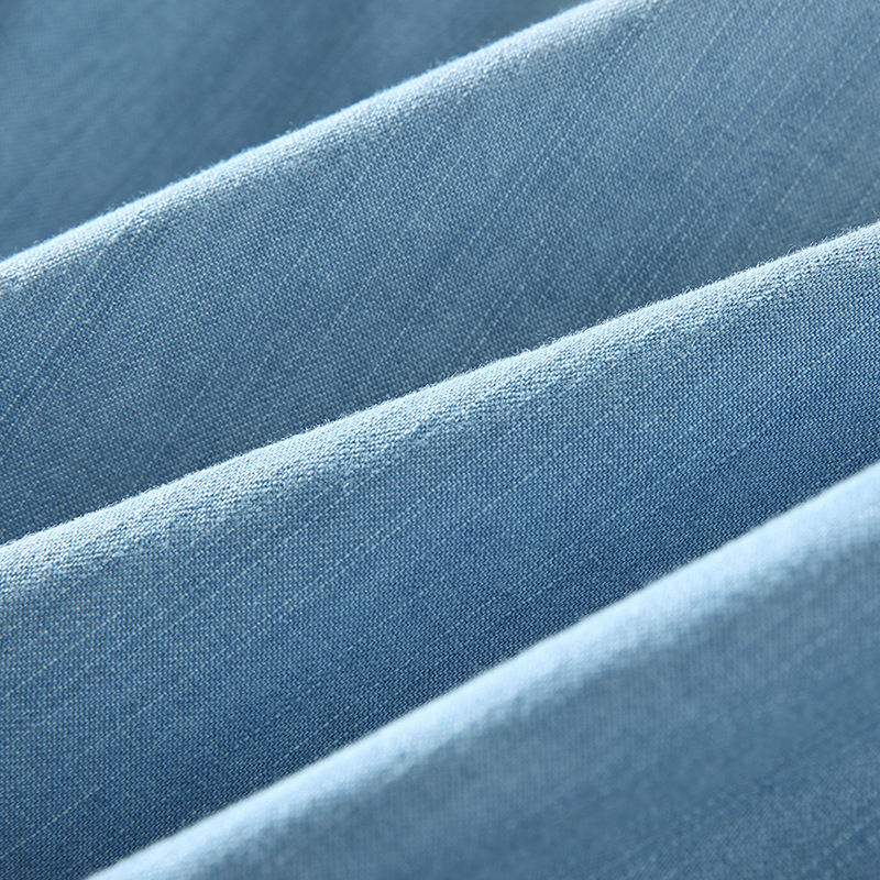 Thumbnail: Wooden Button Washable Denim Shirt for Men