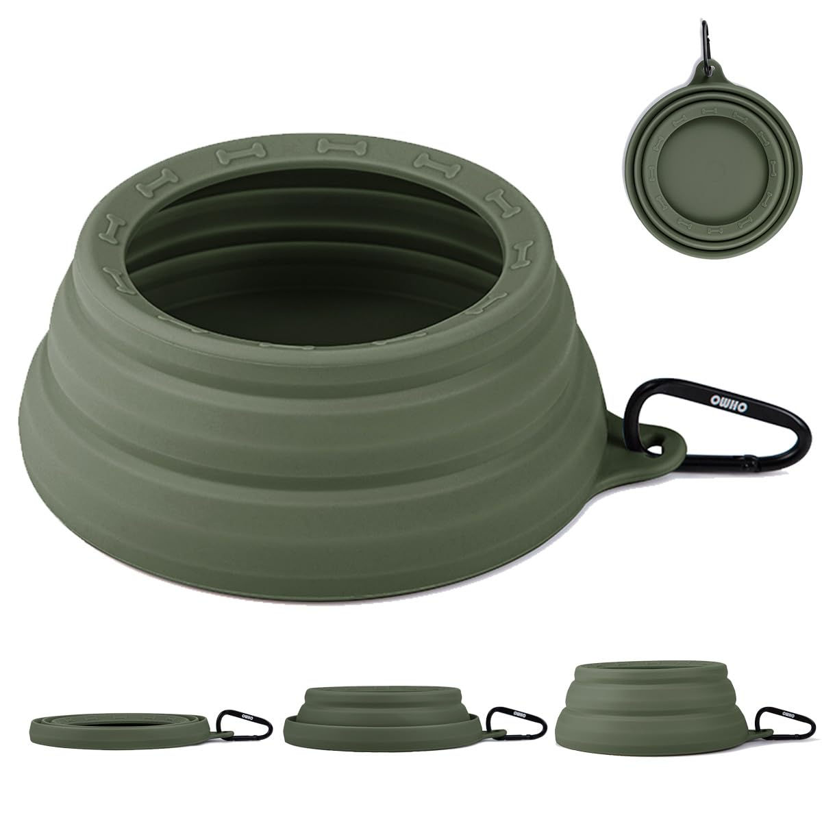 OHMO Spill Proof Collapsible Dog Water Bowl Large 34oz for Cars No Splash Portab