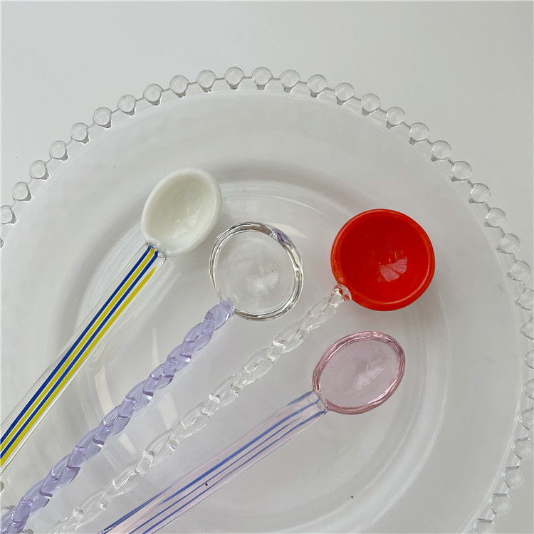 Thumbnail: Colored Glass Spiral Coffee Stirring Spoon