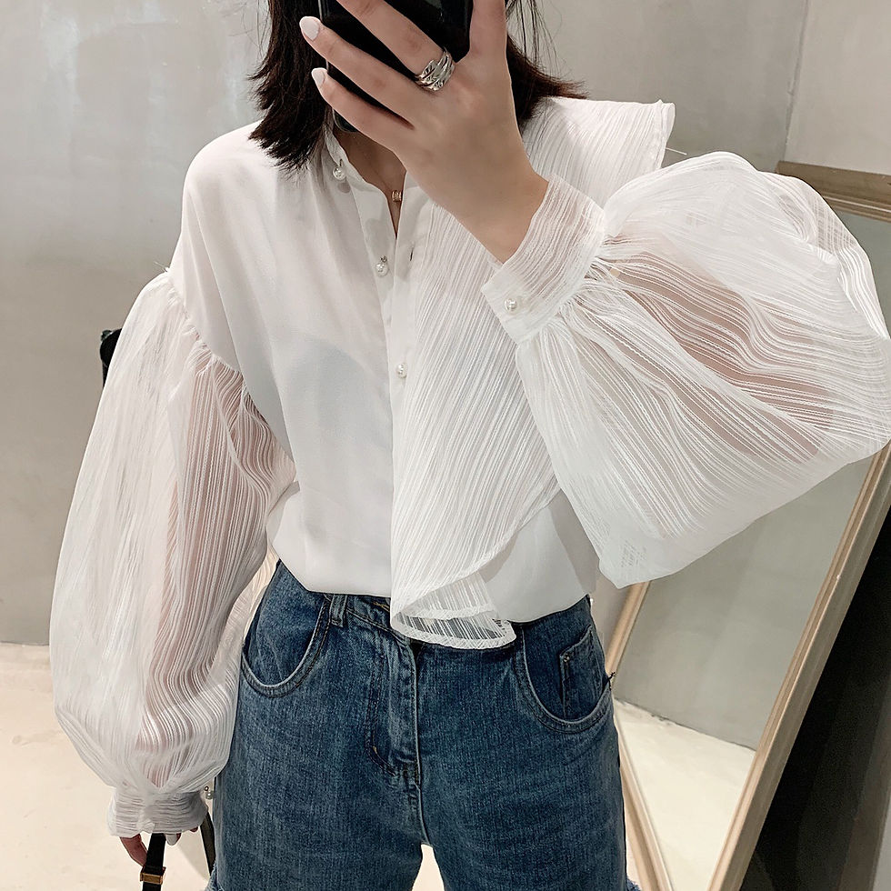 Thumbnail: Lace Hollow Mesh Fairy Blouse for Women