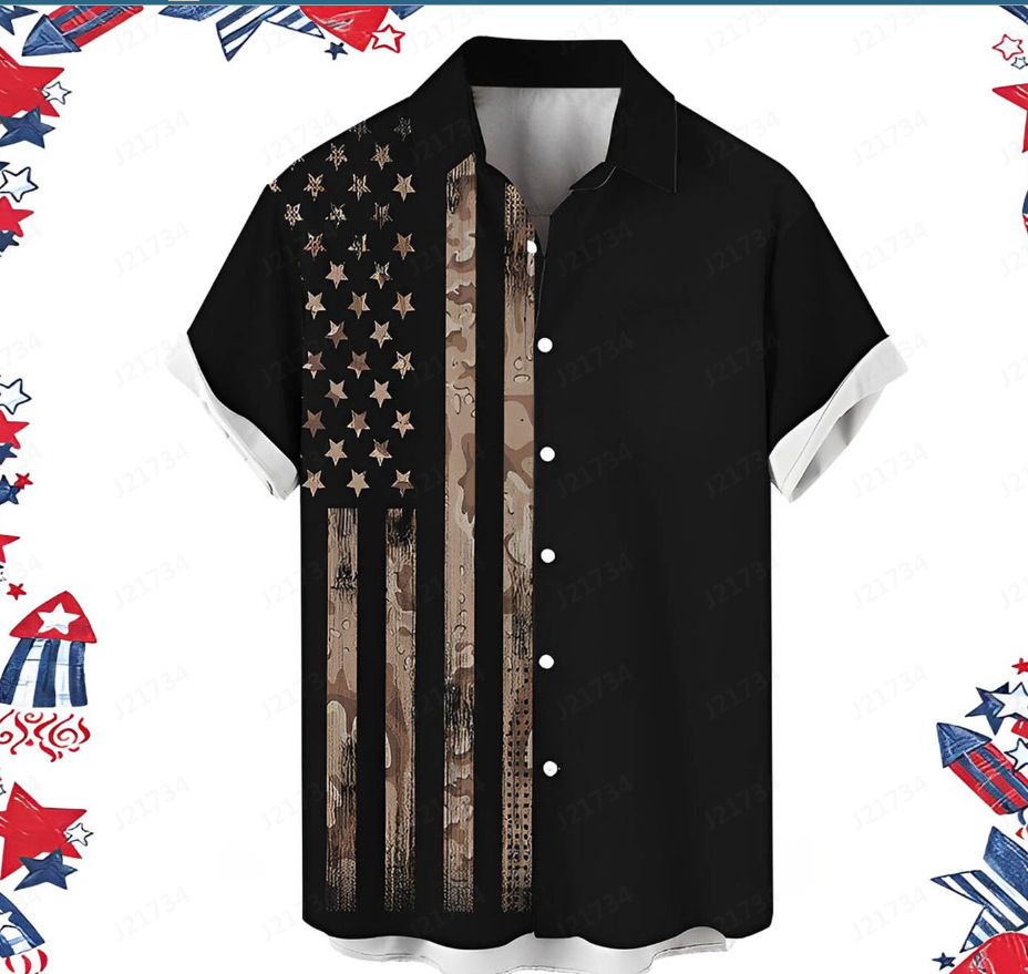 Thumbnail: Floral Casual Short Sleeve Shirt for Men
