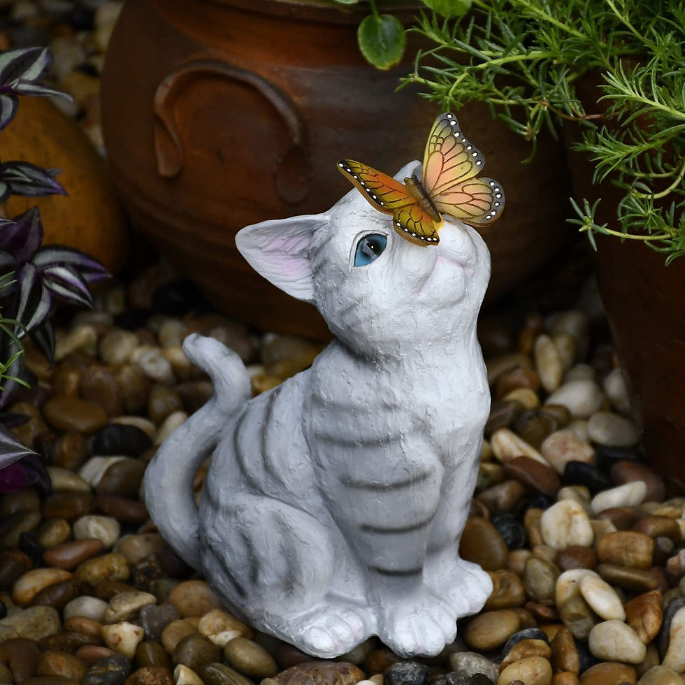 Thumbnail: Outdoor Solar Cat Butterfly Statue for Garden Decor
