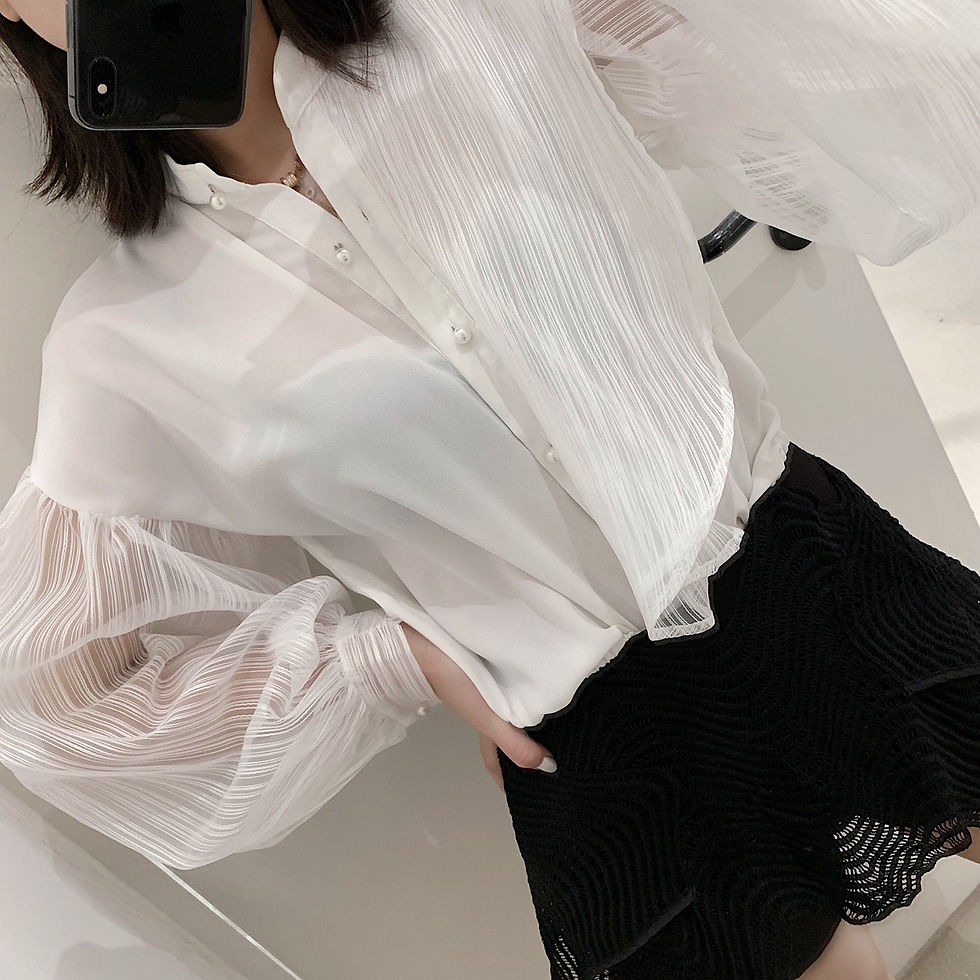 Thumbnail: Lace Hollow Mesh Fairy Blouse for Women