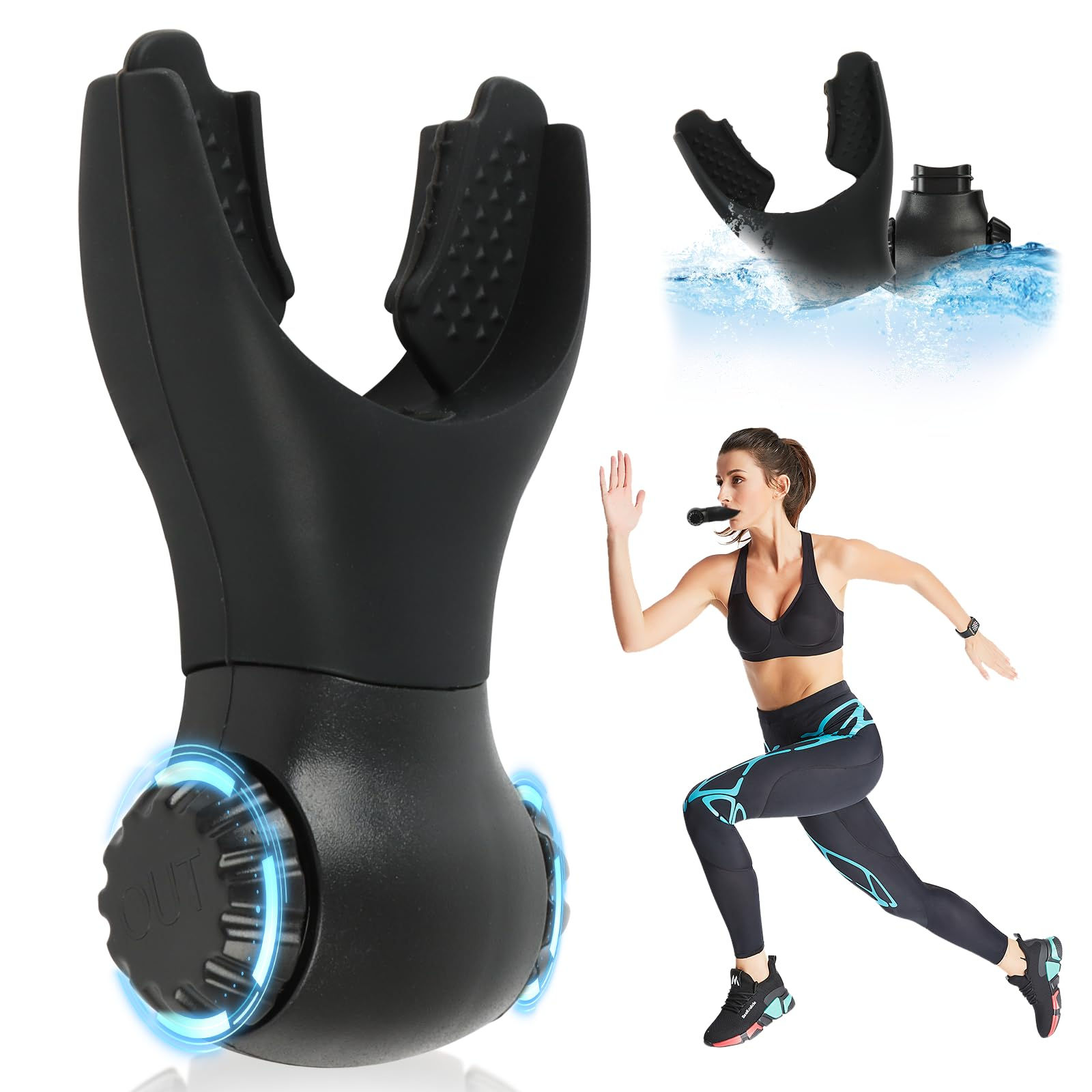 Upgraded Breathing Trainer Portable Resistance Exercise Device with Dual-Adjust