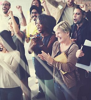 Diverse Group Cheering