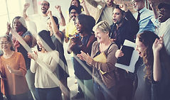 Diverse Group Cheering