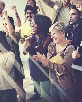 Diverse Group Cheering