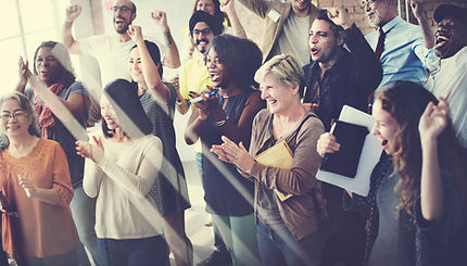 Diverse Group Cheering