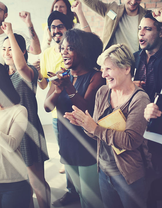 Diverse Group Cheering