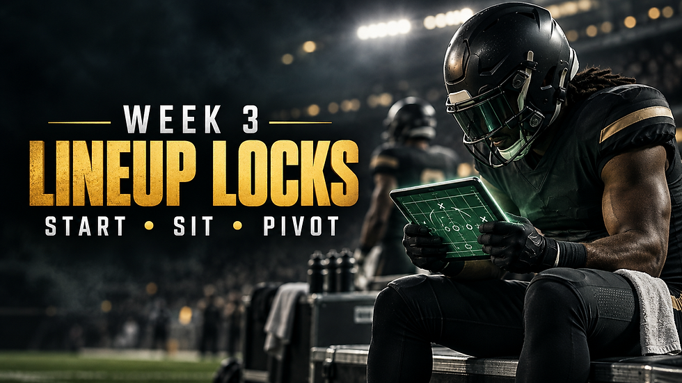 Week 3 fantasy football lineup locks with start, sit and pivot decisions