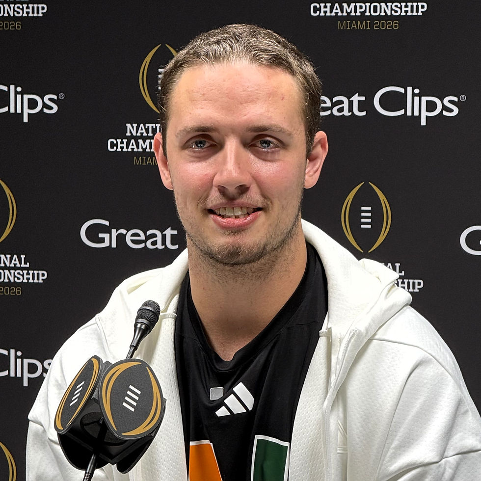 Arizona Cardinals rookie quarterback Carson Beck at a January 2026 college football media event before entering the NFL