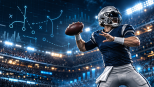 Week 3 Top 10 fantasy quarterbacks cover featuring a quarterback and ranking board