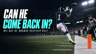 Football Nation cover showing a receiver returning toward the field beside the sideline before a pass arrives.