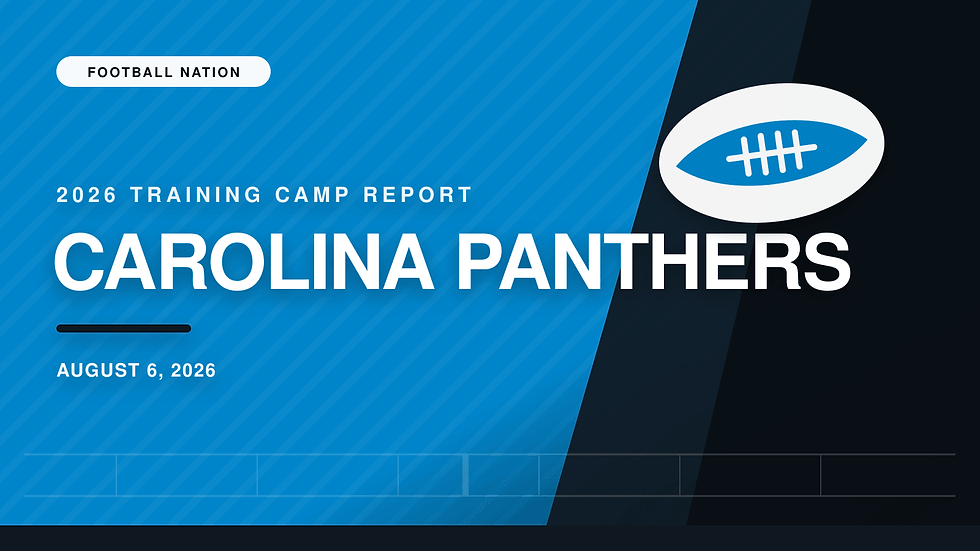 Carolina Panthers 2026 training camp report from Football Nation
