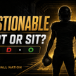 Original Football Nation cover showing an anonymous football player beside a Questionable status card and a start-or-sit decision.