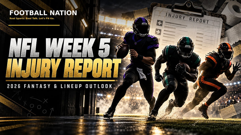 2026 NFL Week 5 Injury Report: Lamar Jackson, Saquon Barkley and Ja'Marr Chase — Football Nation article cover