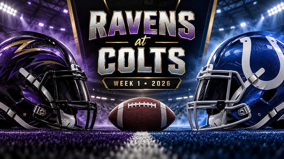 Football Nation Ravens versus Colts matchup artwork for Week 1 player prop analysis.