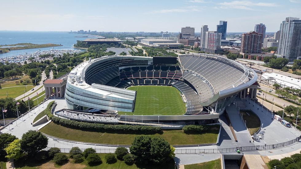 Aerial view of Soldier Field in Chicago, site of the Bears' Week 3 Monday night win over Philadelphia.