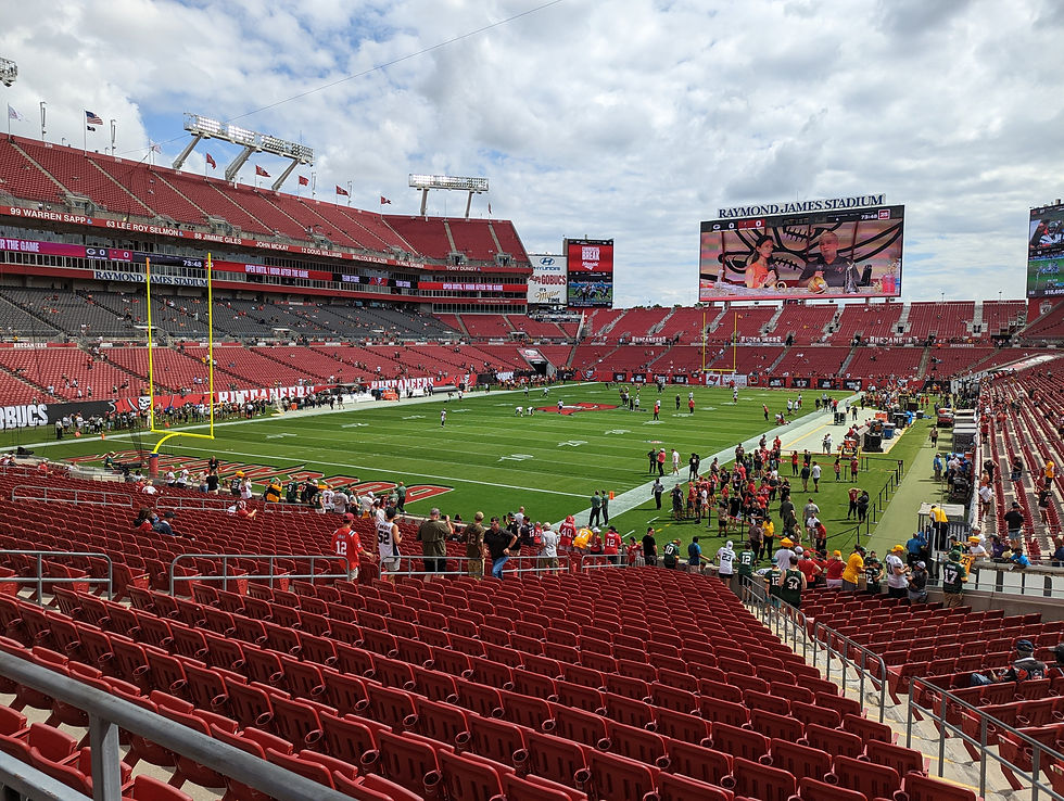 View across Raymond James Stadium during a Tampa Bay Buccaneers home game
