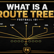 Football Nation black-and-gold Football 101 cover asking What Is a Route Tree with receiver paths drawn across a football field.
