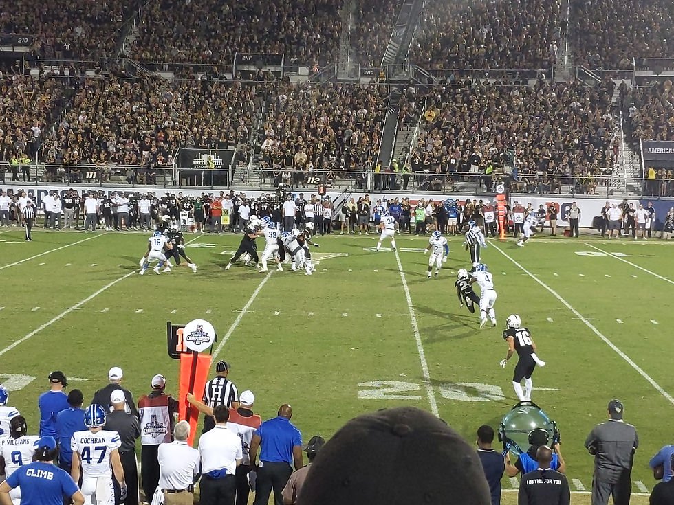 Memphis defender Josh Perry interferes on a pass intended for UCF receiver Otis Anderson during the 2018 American Athletic Conference Championship