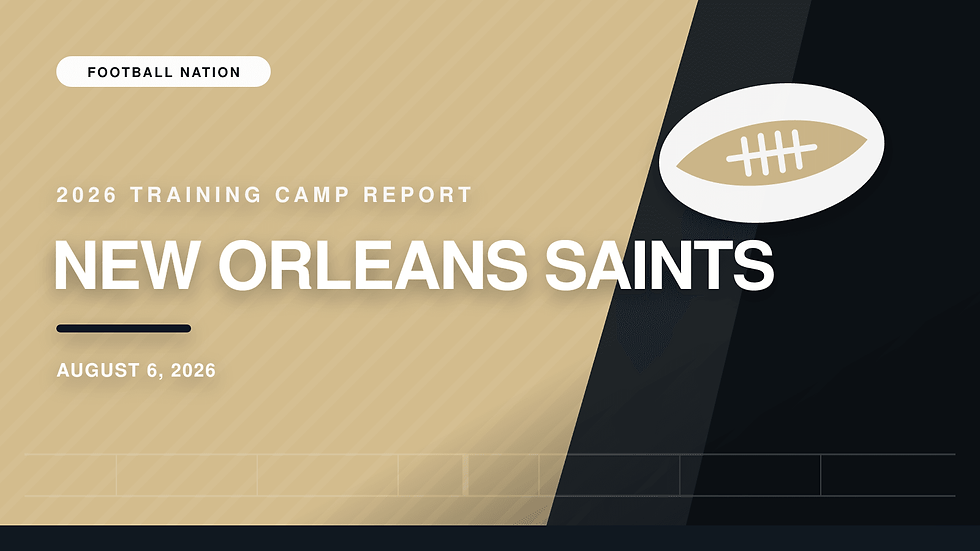 New Orleans Saints 2026 training camp report from Football Nation