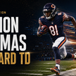 Original Football Nation editorial cover showing Bears rookie Zavion Thomas in number 81 after a 97-yard touchdown.