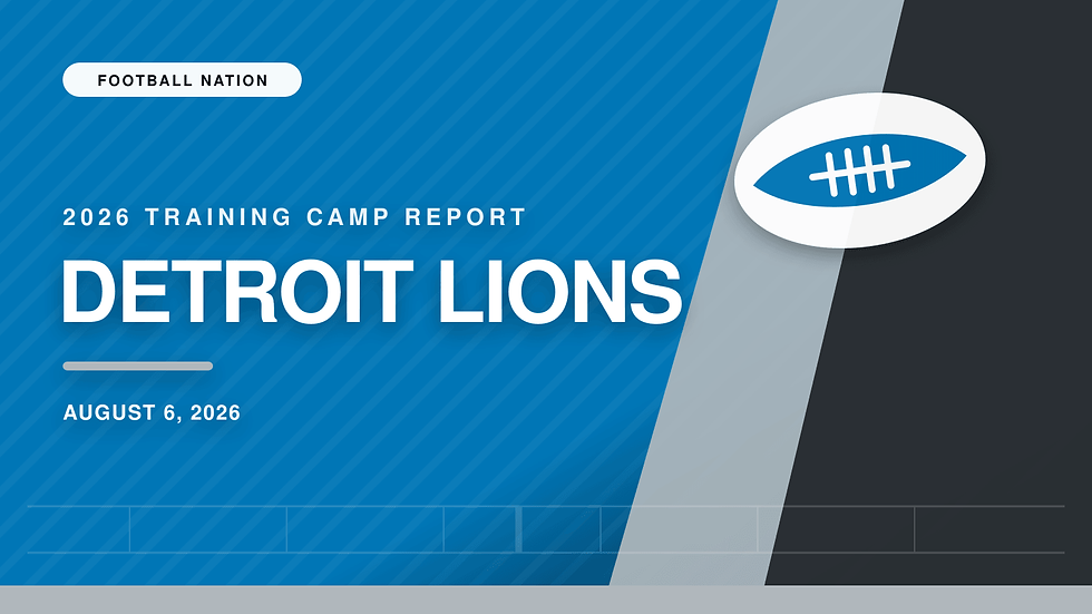 Detroit Lions 2026 training camp report from Football Nation