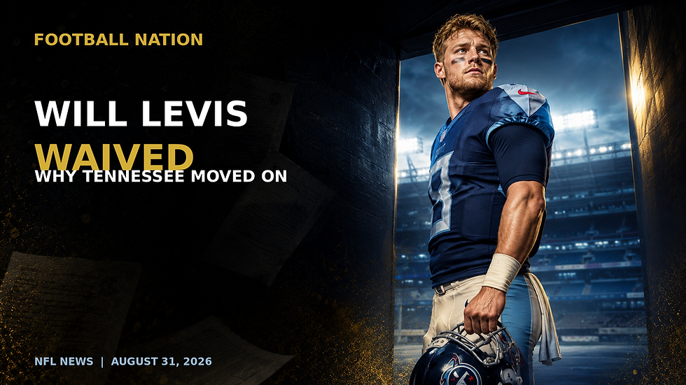 Original Football Nation cover illustration of Will Levis after being waived by the Tennessee Titans.