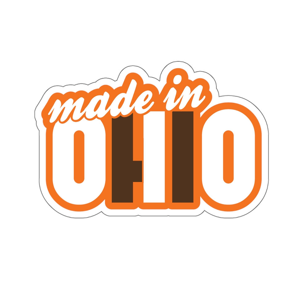 Thumbnail: Made in Ohio Orange, White and Brown Stickers