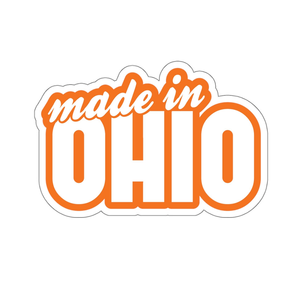 Thumbnail: Made in Ohio Orange and White Stickers