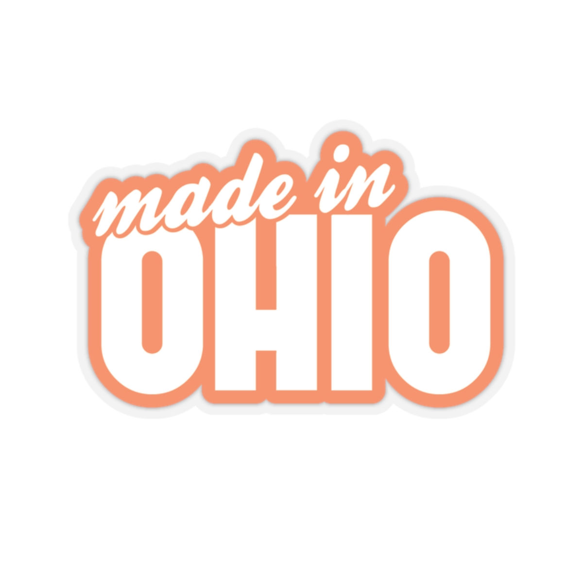Made in Ohio Orange and White Stickers