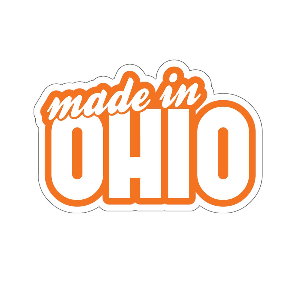 Thumbnail: Made in Ohio Orange and White Stickers