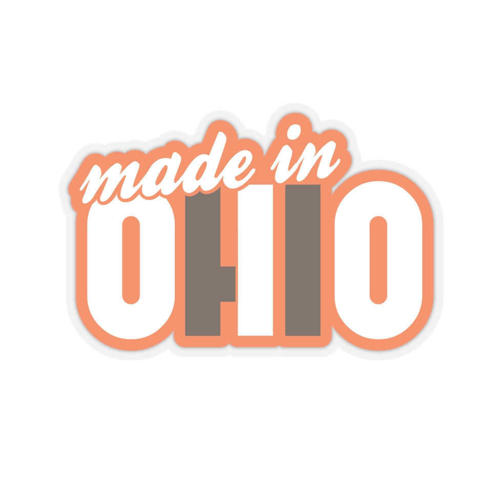 Thumbnail: Made in Ohio Orange, White and Brown Stickers