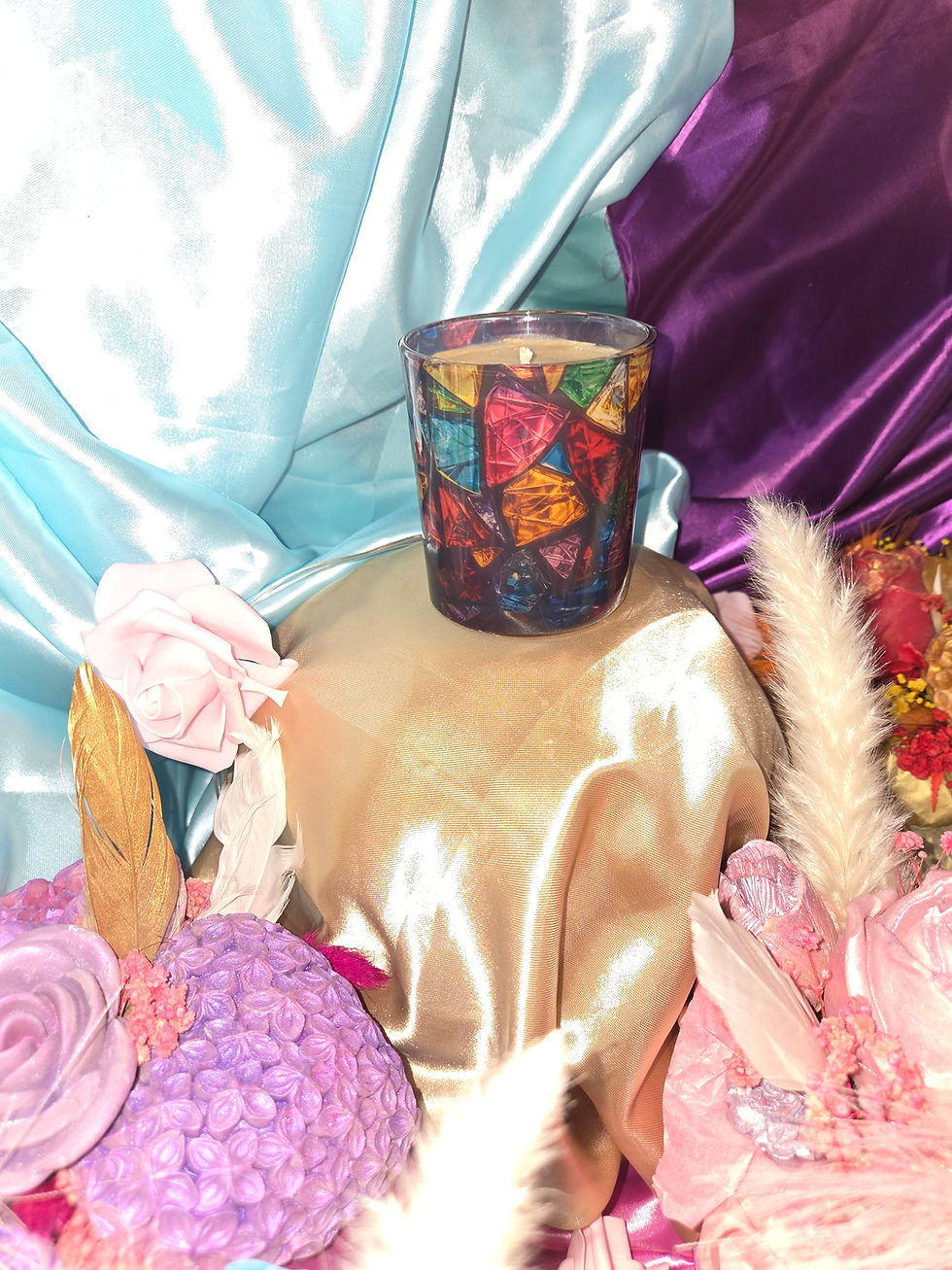 Miniature : Bougie Divins joyaux pot vitrail 150 grammes