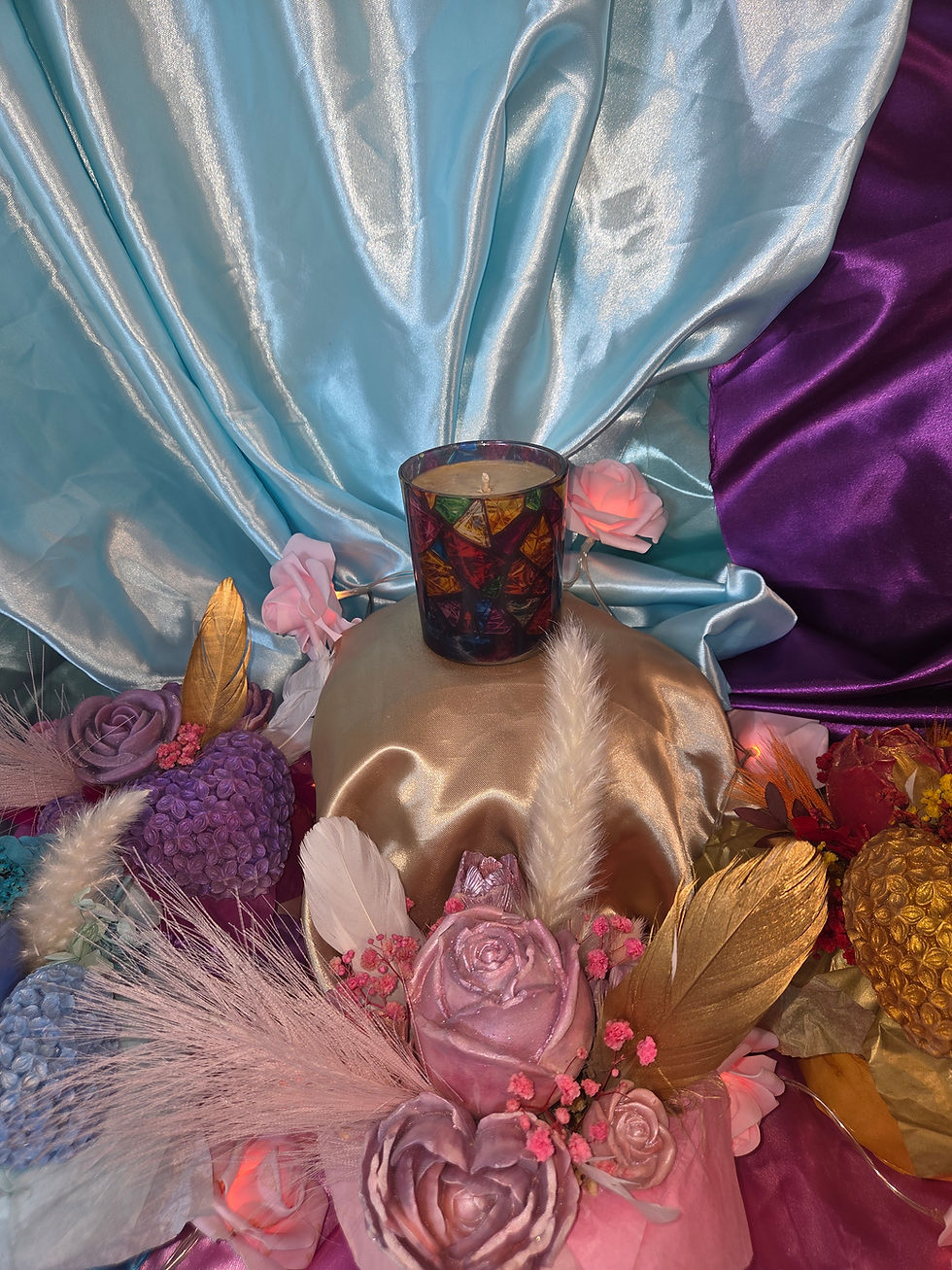 Miniature : Bougie Divins joyaux pot vitrail 150 grammes