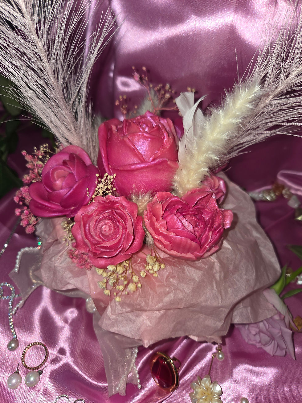 Miniature : Bouquet éternelle parfumé Tendresse rose 300 grammes