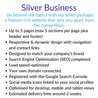 List of what's included in silver level website.