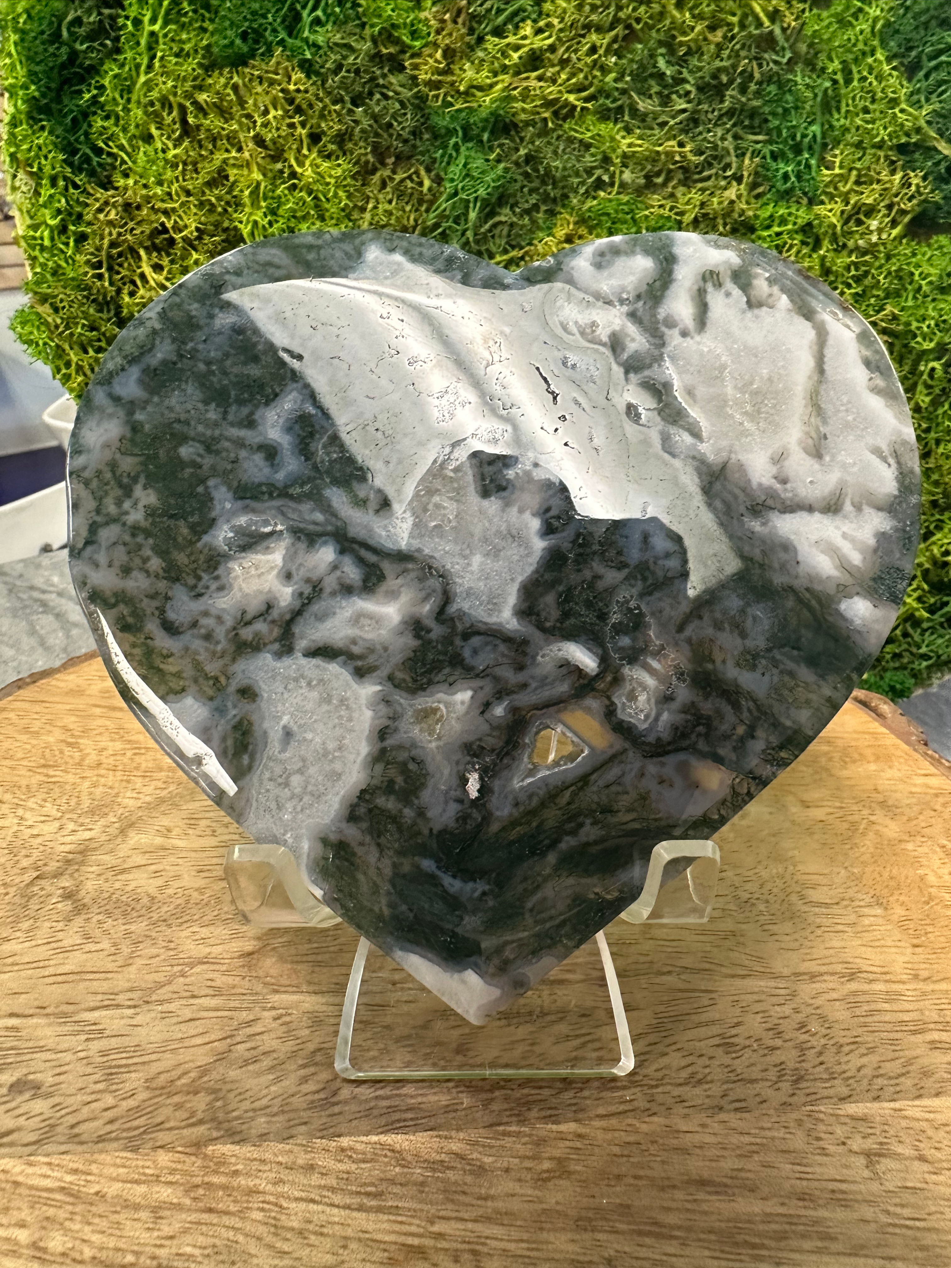 Moss Agate Heart