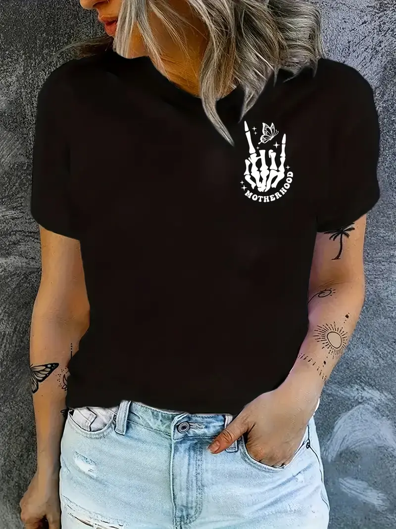 Thumbnail: Skull Hand & Butterfly Tshirt- L
